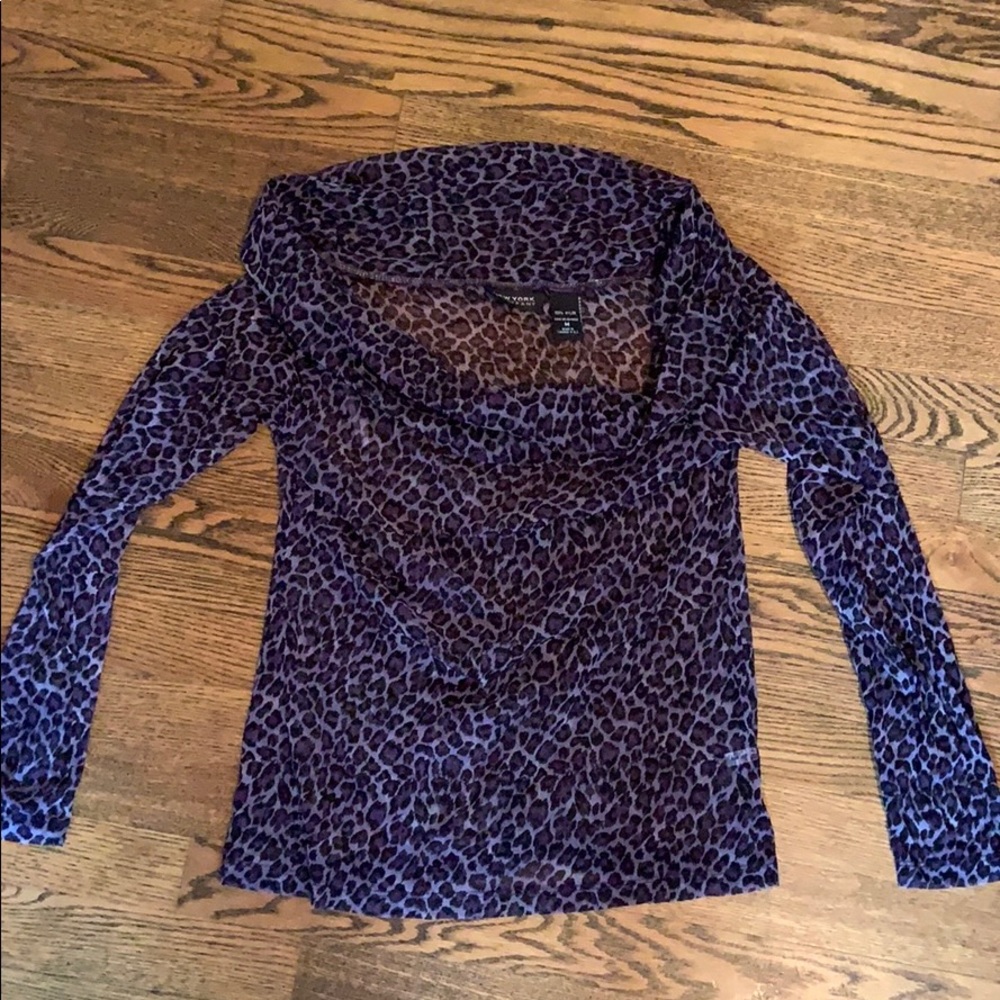 Shear Purple Leopard Top